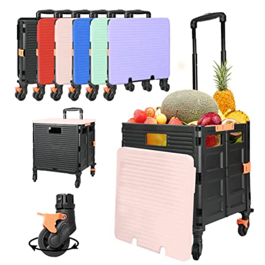 Foldable Utility Cart Collapsible Crate Rolling Carts Handcart Trolley Tool Box Basket 4 360°Noiseless Wheels Lid Telescoping H
Foldable Utility Cart Collapsible Crate Rolling Carts Handcart Trolley Tool Box Basket 4 360°Noiseless Wheels Lid Telescoping H