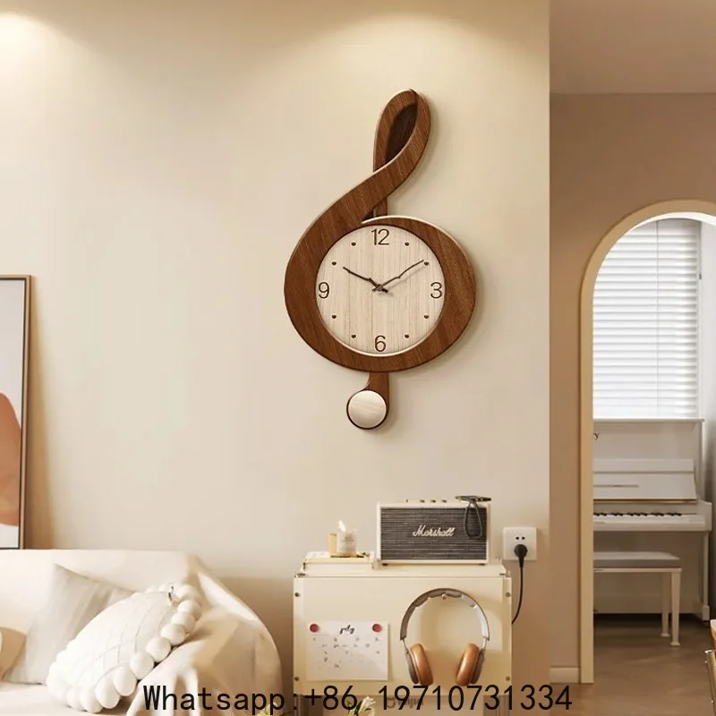 Music Note Log Wind Living Room Wall Clock Simple Modern Atmosphere Decoration
Music Note Log Wind Living Room Wall Clock Simple Modern Atmosphere Decoration