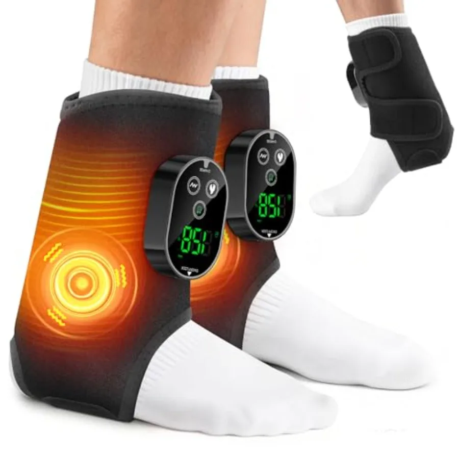 2PCS Cordless Ankle Massager for Pain Relief, Black ABS+Silicone, Heating Vibration Massage, Portable Rechargeable Ankle Foot M
2PCS Cordless Ankle Massager for Pain Relief, Black ABS+Silicone, Heating Vibration Massage, Portable Rechargeable Ankle Foot M