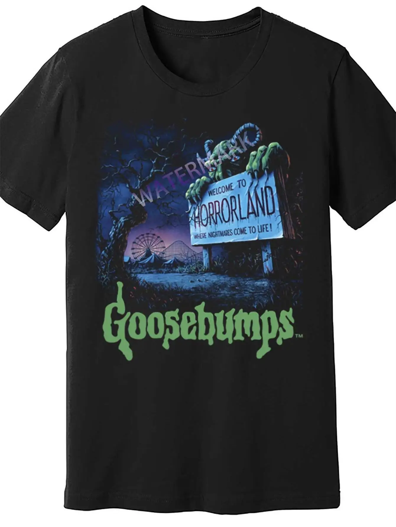 Goosebumps Horrorland Vintage Graphic T-Shirt for Men - Retro Horror Theme with Neon Sign & Monster Hands Design, Soft Stretch F
Goosebumps Horrorland Vintage Graphic T-Shirt for Men - Retro Horror Theme with Neon Sign & Monster Hands Design, Soft Stretch F