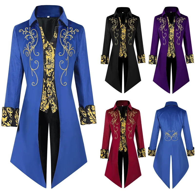 Halloween Court Costume Tailcoat Medieval Retro Outfit Gold Coat Midi Punk Stage Performance Women's Ethnic Fashion
Halloween Court Costume Tailcoat Medieval Retro Outfit Gold Coat Midi Punk Stage Performance Women's Ethnic Fashion