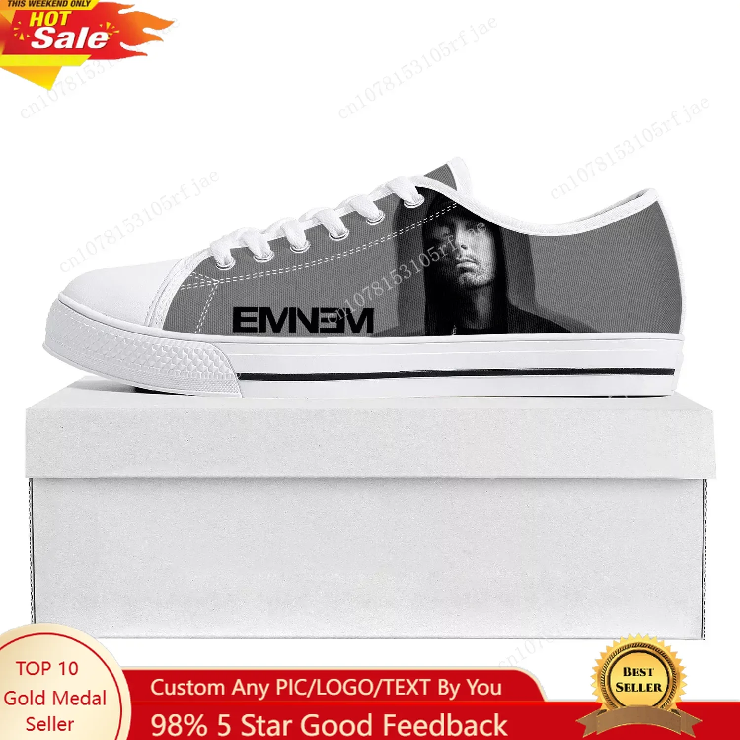 Eminem Hip Hop Rapper Music Popular Low Top High Quality Sneakers Mens Womens Teenager Canvas Sneaker Couple Shoes Custom Shoe
Eminem Hip Hop Rapper Music Popular Low Top High Quality Sneakers Mens Womens Teenager Canvas Sneaker Couple Shoes Custom Shoe