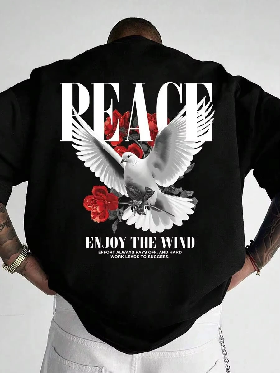 Peace Pigeon Rose Men Women Unisex Cotton T-shirt Luxury Brand Rap Big Size Top Short Sleeve Streetwear Classic Back Print Tee
Peace Pigeon Rose Men Women Unisex Cotton T-shirt Luxury Brand Rap Big Size Top Short Sleeve Streetwear Classic Back Print Tee
