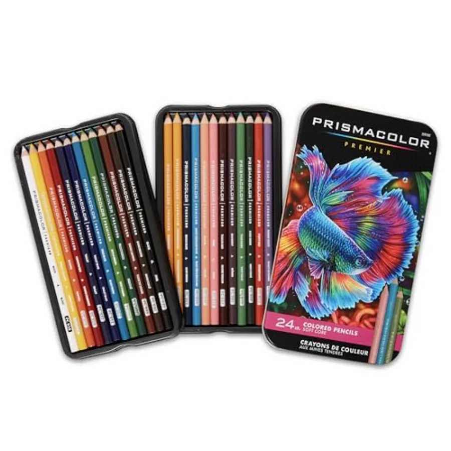 Premier Colored Pencils, Soft Core, Assorted Colors, 24 Count - Durable, Vibrant, Ultra-Smooth, Adult Coloring, Drawing, Sketch
Premier Colored Pencils, Soft Core, Assorted Colors, 24 Count - Durable, Vibrant, Ultra-Smooth, Adult Coloring, Drawing, Sketch