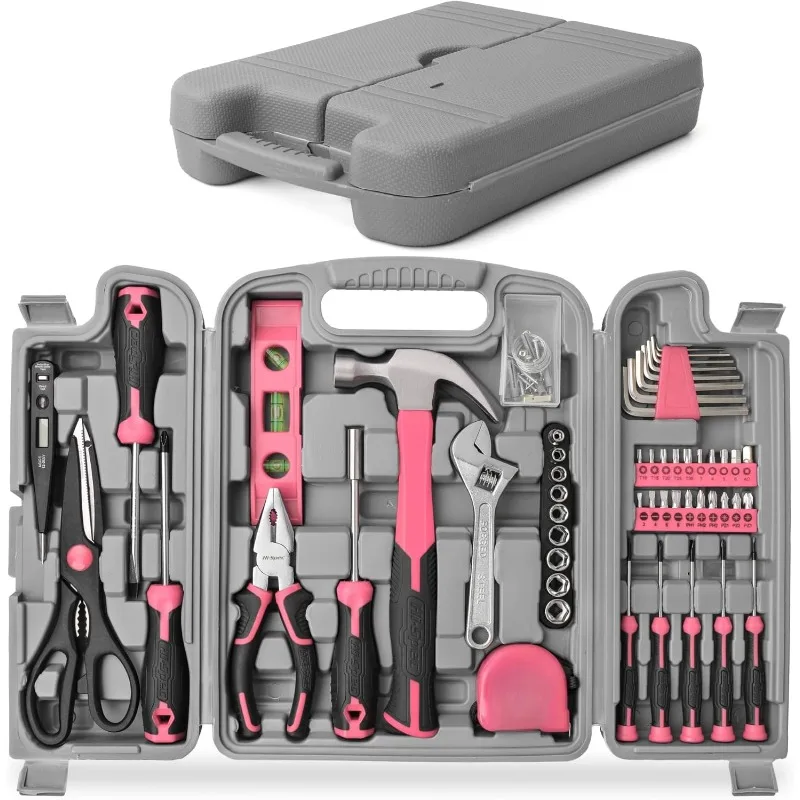 54pc Tool Set General Household Toolkit with Toolbox Storage Case, Pink Ladies Basic House DIY Tools Kit for Women Home Garage
54pc Tool Set General Household Toolkit with Toolbox Storage Case, Pink Ladies Basic House DIY Tools Kit for Women Home Garage