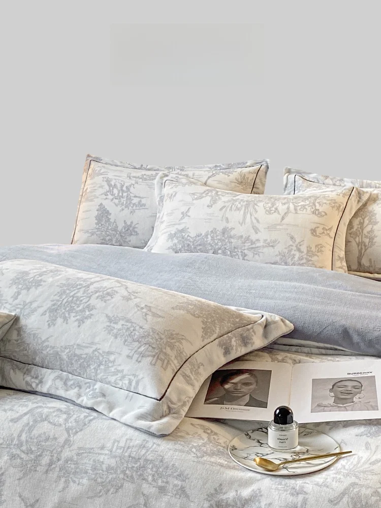 TOTOWI New High ammage Milk Velvet Four-Piece Set Chinese Ink Painting Light ey Skin-friendly Bedding Accories
TOTOWI New High ammage Milk Velvet Four-Piece Set Chinese Ink Painting Light ey Skin-friendly Bedding Accories