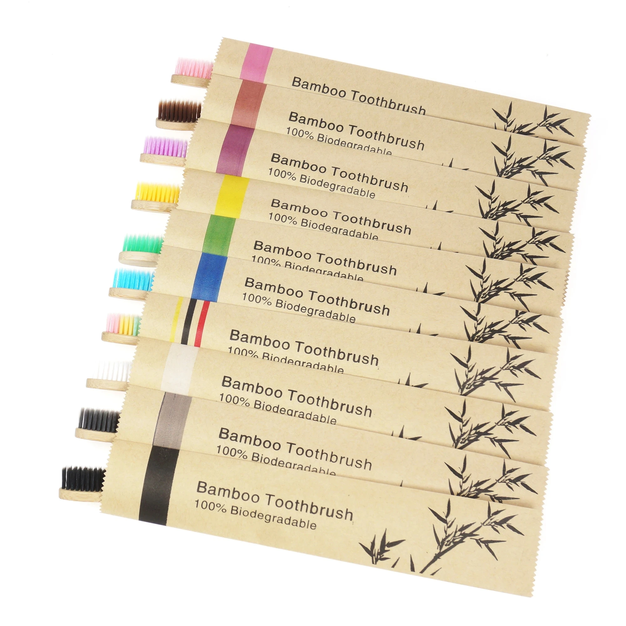 50pcs Eco Friendly Toothbrush Colorful Individually Package Soft Bristles Bamboo Toothbrush
50pcs Eco Friendly Toothbrush Colorful Individually Package Soft Bristles Bamboo Toothbrush