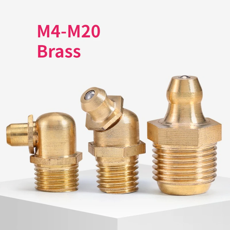 M4 M5 M6 M8 M10 M12 - M20 Brass Grease Nipple Metric Imperial Male Thread Straight Elbow Type Oil Zerk Fitting for Grease Gun
M4 M5 M6 M8 M10 M12 - M20 Brass Grease Nipple Metric Imperial Male Thread Straight Elbow Type Oil Zerk Fitting for Grease Gun