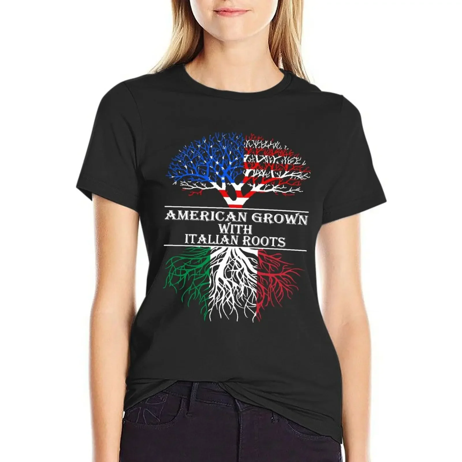 Футболка American Grown With Italian Roots, топы больших размеров с таможенной графикой, белая футболка, платье для женщин, сексуальное
Футболка American Grown With Italian Roots, топы больших размеров с таможенной графикой, белая футболка, платье для женщин, сексуальное