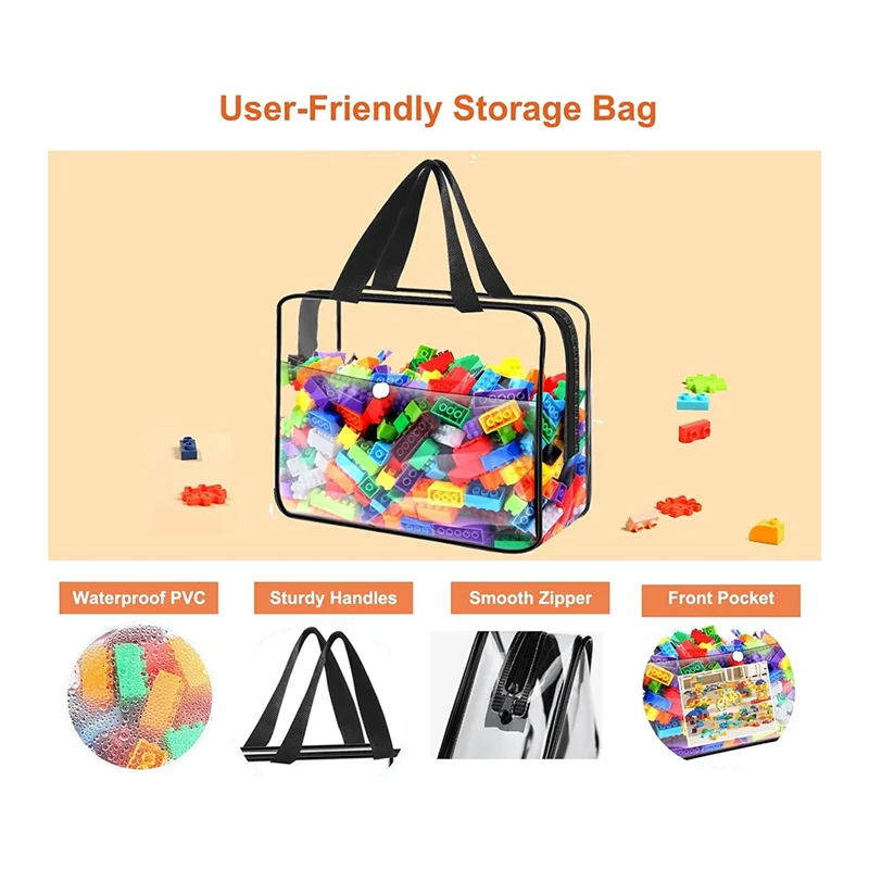 6 Packs Toy Storage Bags,Reusable Clear Storage Bags With Front Pocket,Waterproof Toy Organizer Bags
6 Packs Toy Storage Bags,Reusable Clear Storage Bags With Front Pocket,Waterproof Toy Organizer Bags