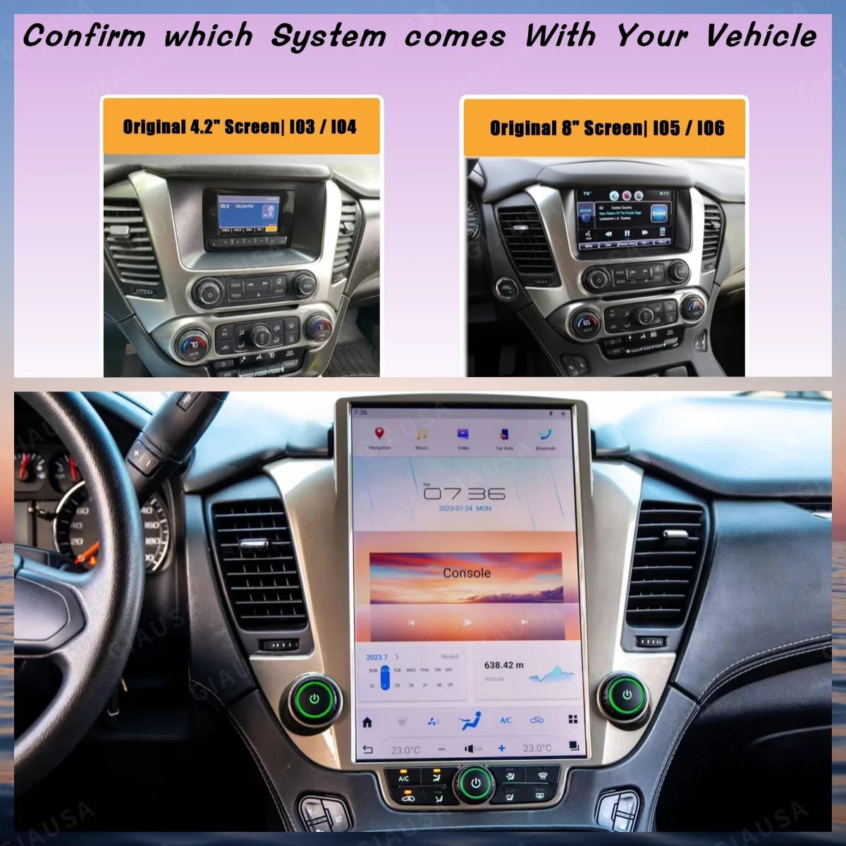 14.4“ For Chevroler Suburban Tahoe GMC Yukon 2014-2020 Automotive Intelligent Car System Android Screen Display Carplay Stereo
14.4“ For Chevroler Suburban Tahoe GMC Yukon 2014-2020 Automotive Intelligent Car System Android Screen Display Carplay Stereo