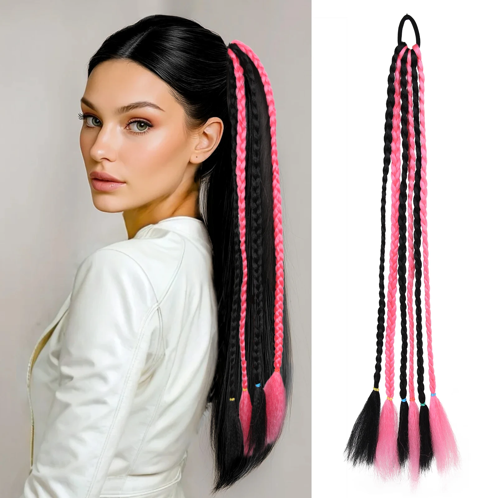 Synthetic Black Pink Braids Hair 22Inch Glowing Box Braiding Hair Heat Resistant Box Braids Glitter Luminous Hair In The Dark
Synthetic Black Pink Braids Hair 22Inch Glowing Box Braiding Hair Heat Resistant Box Braids Glitter Luminous Hair In The Dark