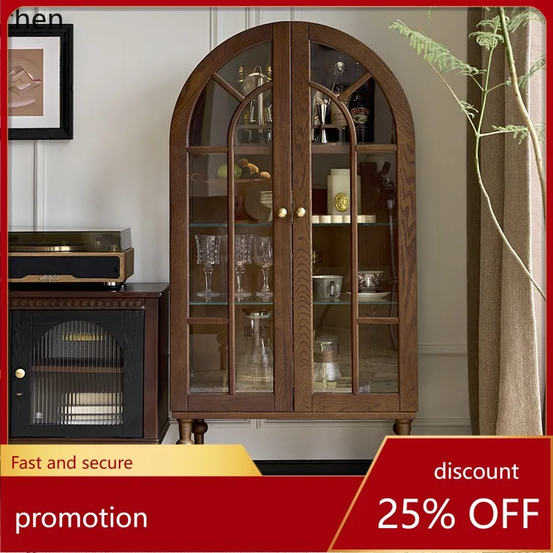 HXL retro figure solid wood display cabinet arched storage cabinet glass living room side cabinet
HXL retro figure solid wood display cabinet arched storage cabinet glass living room side cabinet
