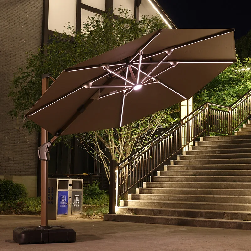 Luxury Big Size 3*4m Durable Square & Round Outdoor Aluminum Frame Patio Restaurant Umbrella With Led Lights 
Luxury Big Size 3*4m Durable Square & Round Outdoor Aluminum Frame Patio Restaurant Umbrella With Led Lights