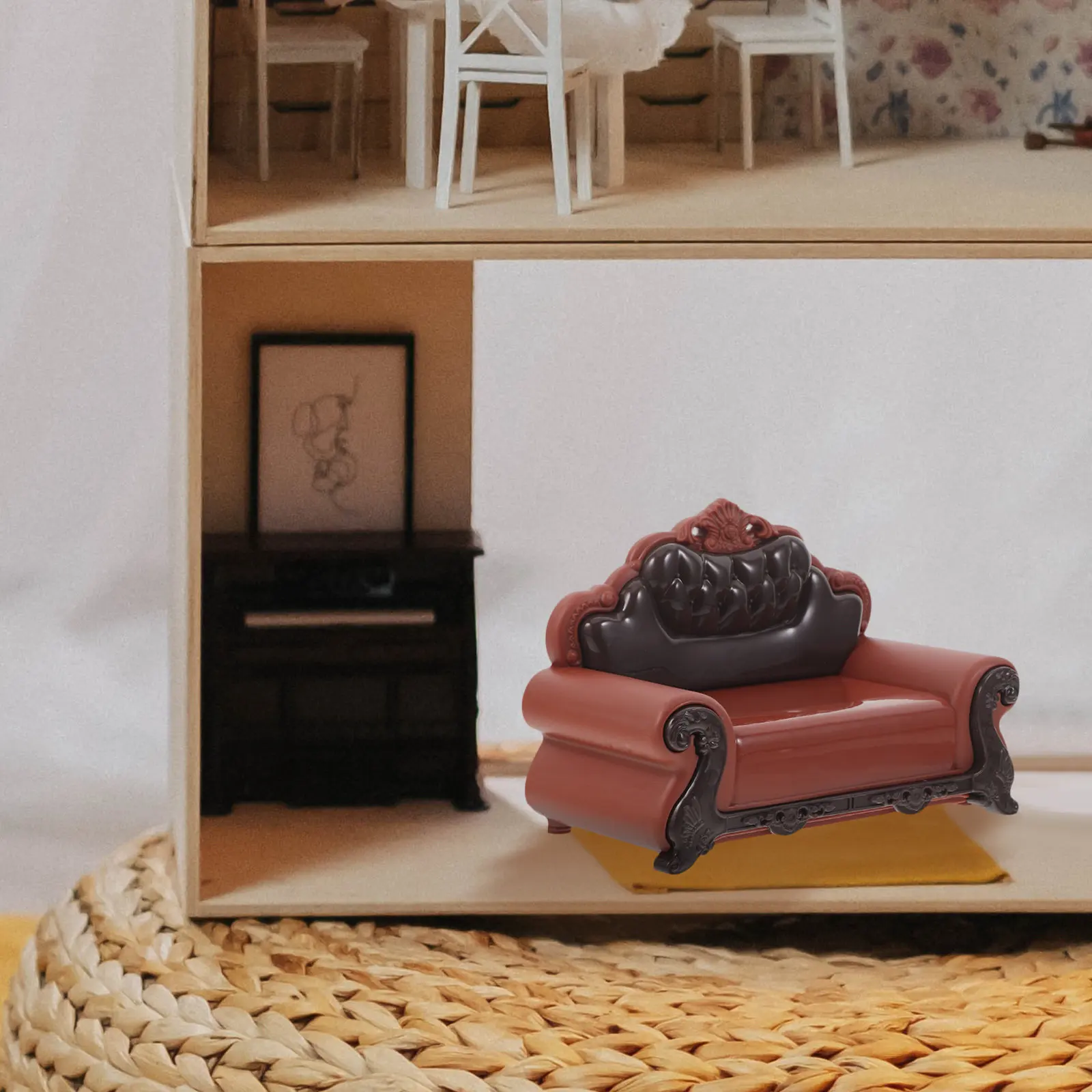Miniature Sofa Chair Vintage Plastic Exquisite Small Size Mini House Furniture Decoration Accessory Miniature Sofa Chair Decor
Miniature Sofa Chair Vintage Plastic Exquisite Small Size Mini House Furniture Decoration Accessory Miniature Sofa Chair Decor