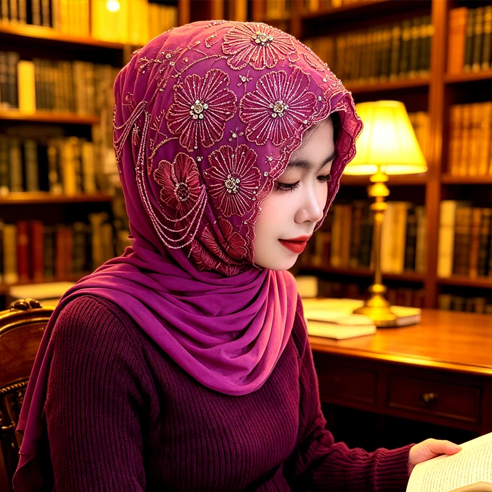 Luxury Long Tassel Beads Scarf Muslim Hijab Women Embroidery Head Wrap Turban Shawl Bandanas Headband Scarves Turbante Mujer
Luxury Long Tassel Beads Scarf Muslim Hijab Women Embroidery Head Wrap Turban Shawl Bandanas Headband Scarves Turbante Mujer