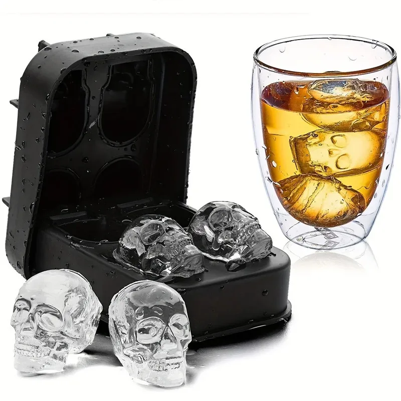 New Black Skull Ice Silicone Mold Food Grade Easy Release Ice Making Tool With Lid Summer Ice Cube Molds Kitchen Accessories
New Black Skull Ice Silicone Mold Food Grade Easy Release Ice Making Tool With Lid Summer Ice Cube Molds Kitchen Accessories