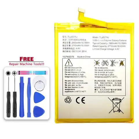 Mobile Phone Battery For Alcatel A5 Led 5085D 5085Y Idol 5 6085D Pulsemix OT5085C 2800mAh High Compatibility TLP027AJ TLP027AC