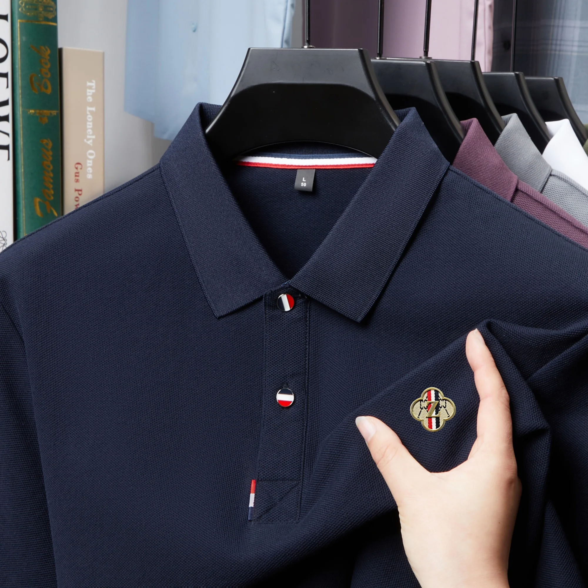 100% pure cotton summer mens luxurious relief design short sleeved fashion business casual polo shirt comfort breathable T-shirt
100% pure cotton summer mens luxurious relief design short sleeved fashion business casual polo shirt comfort breathable T-shirt