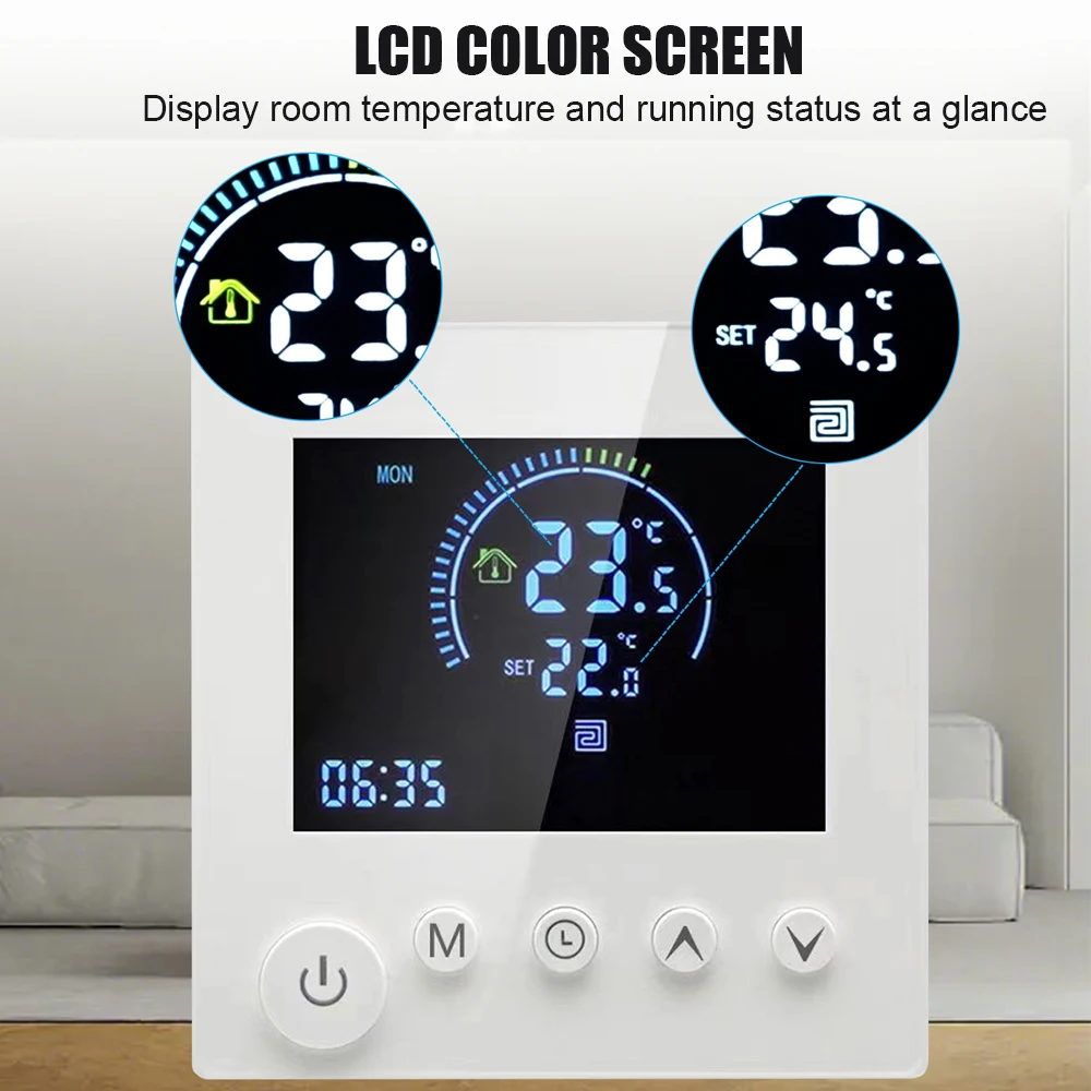 Smart Thermostat Wall Thermostat Programmable LCD Display Touch Button Heating Digital Thermoregulator Temperature Controller
Smart Thermostat Wall Thermostat Programmable LCD Display Touch Button Heating Digital Thermoregulator Temperature Controller