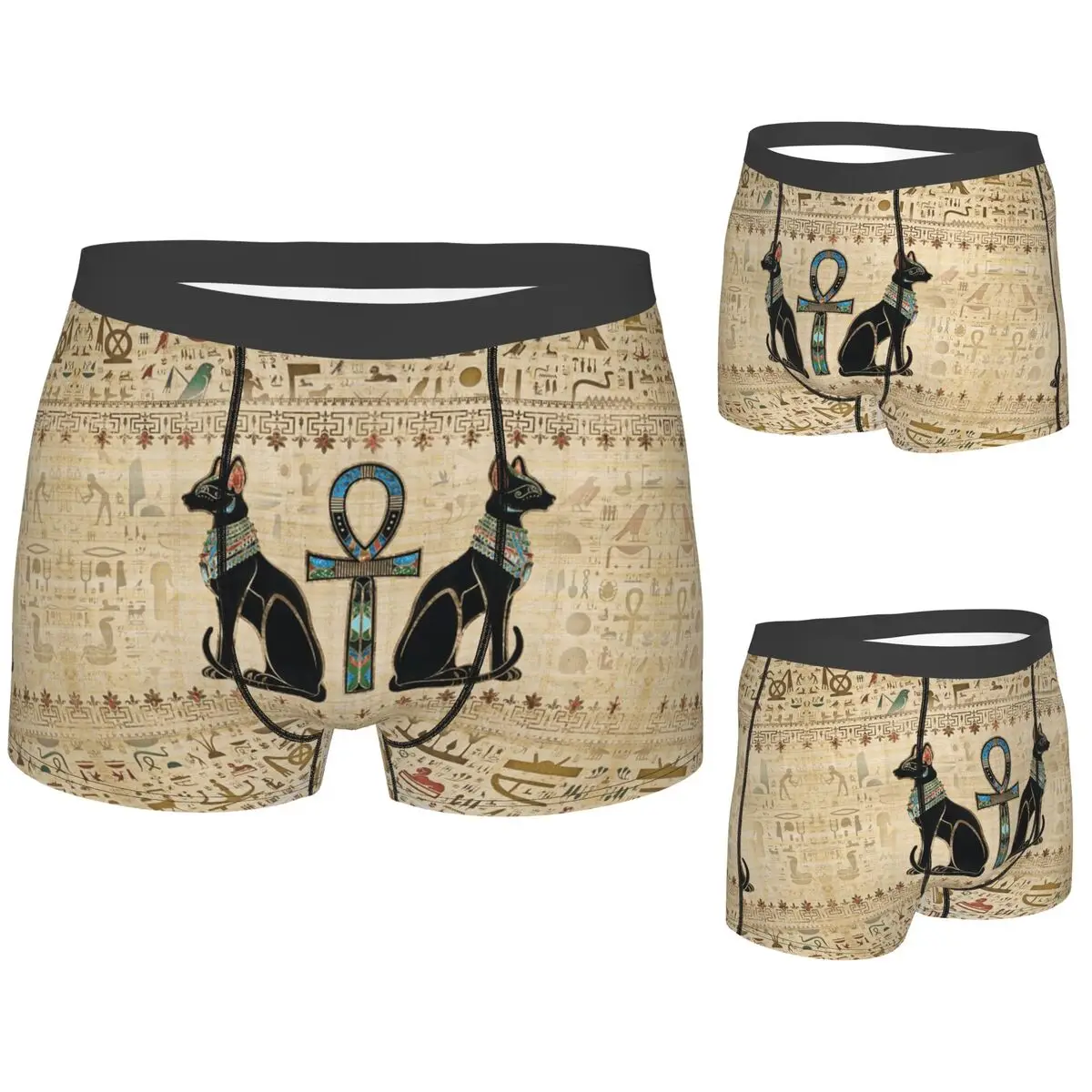 Boxer Underpants Shorts Egyptian Cats And Ankh Cross Panties Male Ventilate Underwear for Homme Man Boyfriend Gift
Boxer Underpants Shorts Egyptian Cats And Ankh Cross Panties Male Ventilate Underwear for Homme Man Boyfriend Gift