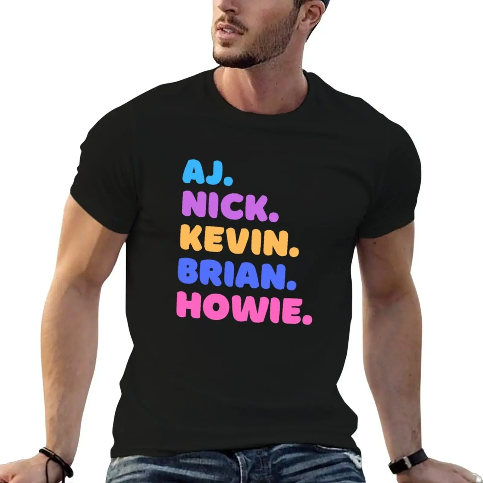 AJ, Nick, Kevin, Brian, Howie T-Shirt blanks funny costumes hippie clothes mens tall t shirts
AJ, Nick, Kevin, Brian, Howie T-Shirt blanks funny costumes hippie clothes mens tall t shirts