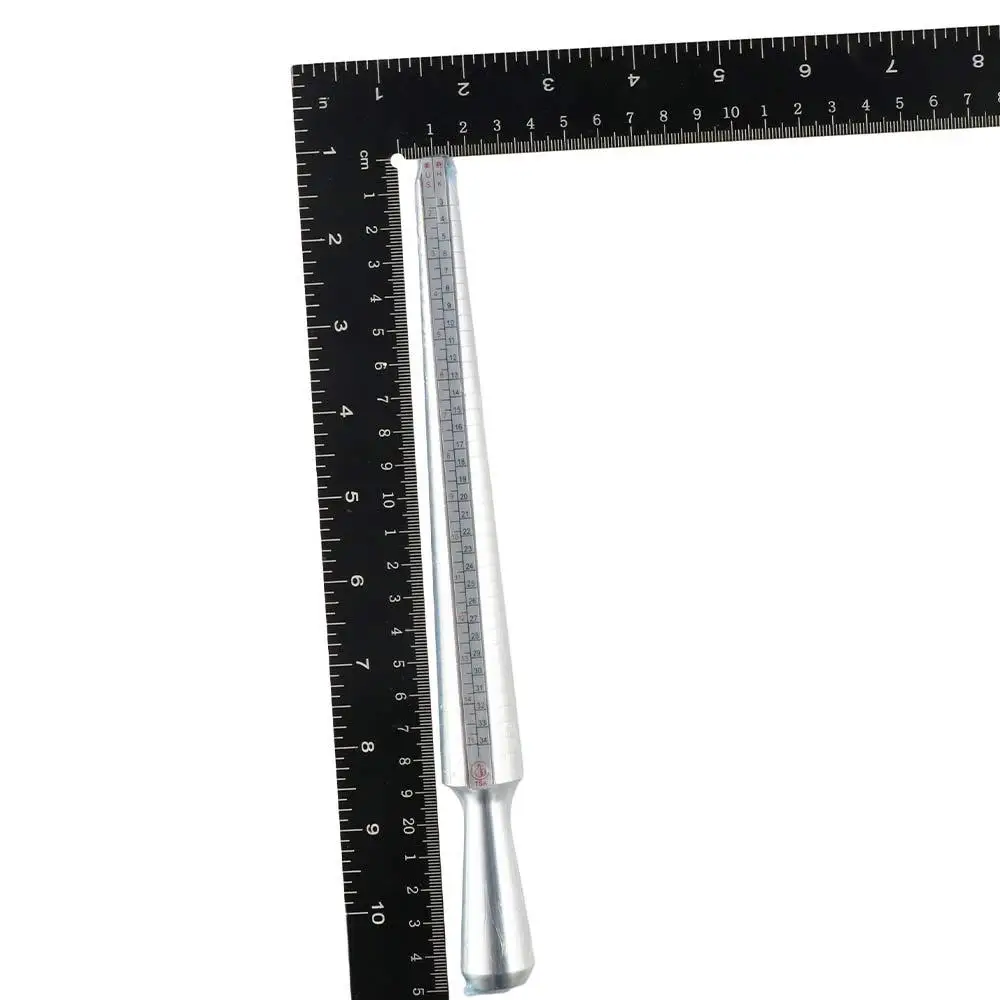 Durable Ring Sizer Measuring Tool Set Ring Stick Metal Gauge Ring Mandrel Measurement Tool Aluminum Ring Mandrel Smooth Edges
Durable Ring Sizer Measuring Tool Set Ring Stick Metal Gauge Ring Mandrel Measurement Tool Aluminum Ring Mandrel Smooth Edges