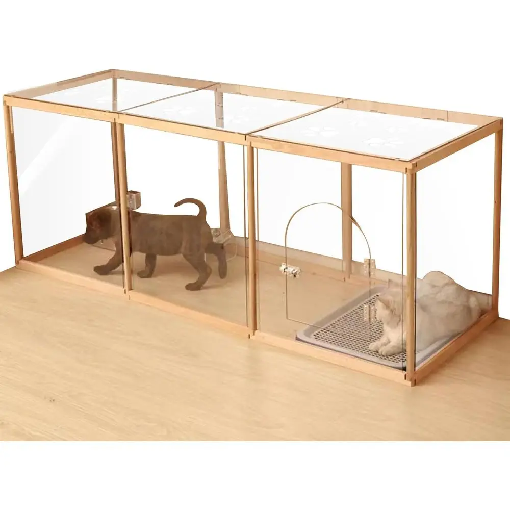 Customizable Clear Acrylic Pet Playpen with Wooden Base for Small Animals (8 Panels)
Customizable Clear Acrylic Pet Playpen with Wooden Base for Small Animals (8 Panels)