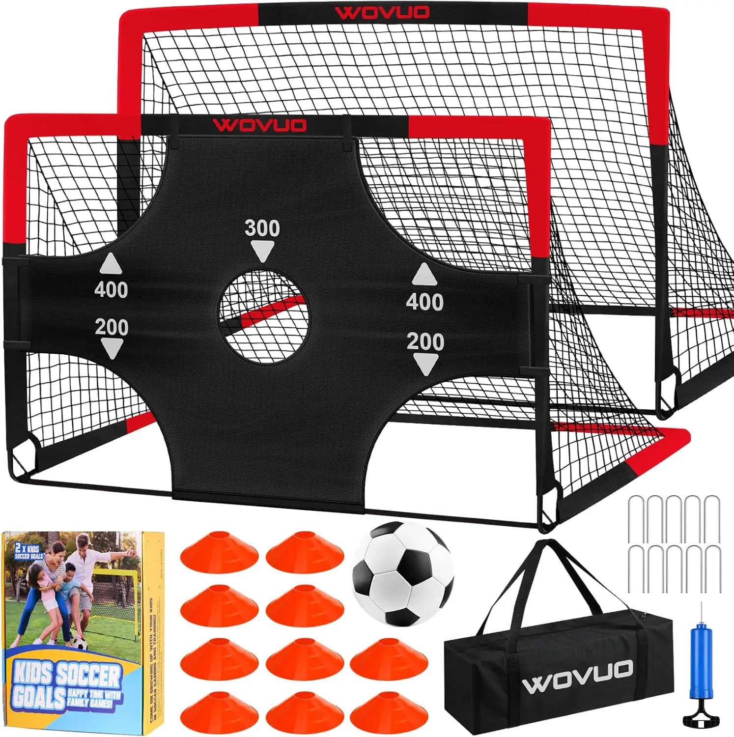 Portable Soccer Goal Set for Kids Ages 3-14, Includes Ball, Cones, Target & Net for Backyard Training and Outdoor Games
Portable Soccer Goal Set for Kids Ages 3-14, Includes Ball, Cones, Target & Net for Backyard Training and Outdoor Games