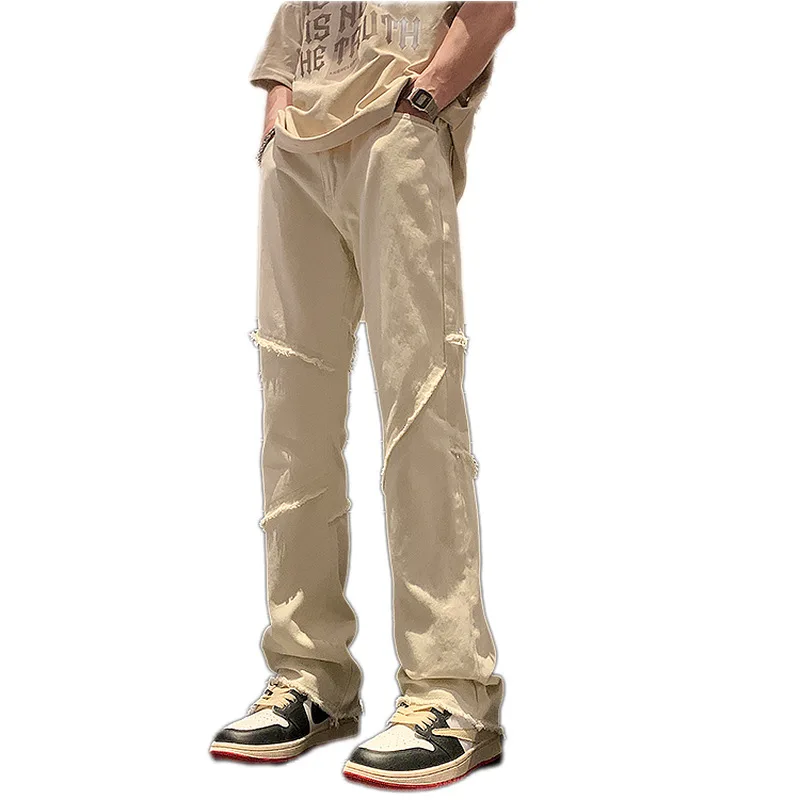 Men Jean Flare Pants Boot Cut Jeans Solid Distressed Denim Pants Ankle Length Loose Pockets Zipper Fly High Street 2025
Men Jean Flare Pants Boot Cut Jeans Solid Distressed Denim Pants Ankle Length Loose Pockets Zipper Fly High Street 2025