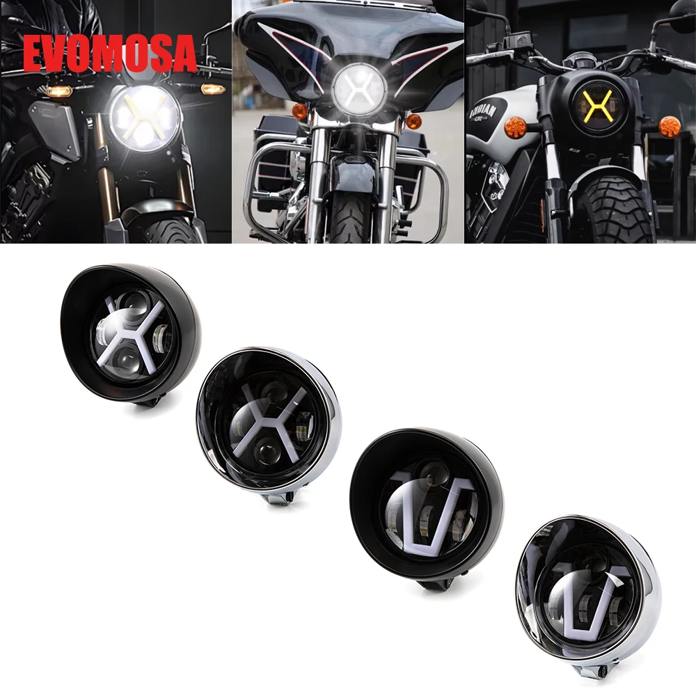 Motorcycle LED Headlight For Harley Sportster 1200 883 For Yamaha For Honda 5.75 Inch Round LED Headlamp Hi/Lo Beam Turn signal
Motorcycle LED Headlight For Harley Sportster 1200 883 For Yamaha For Honda 5.75 Inch Round LED Headlamp Hi/Lo Beam Turn signal