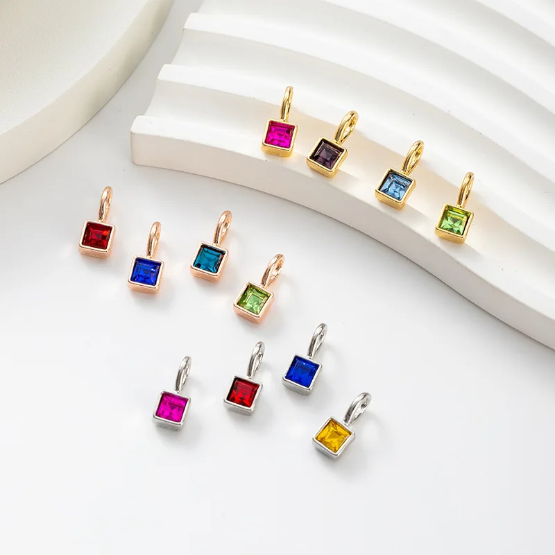 50pcs/ Bag Exquisite Women's Gift Customized Gemstone Fashion 6mm Crystal Zircon Square December Birthday Stone Pendant
50pcs/ Bag Exquisite Women's Gift Customized Gemstone Fashion 6mm Crystal Zircon Square December Birthday Stone Pendant