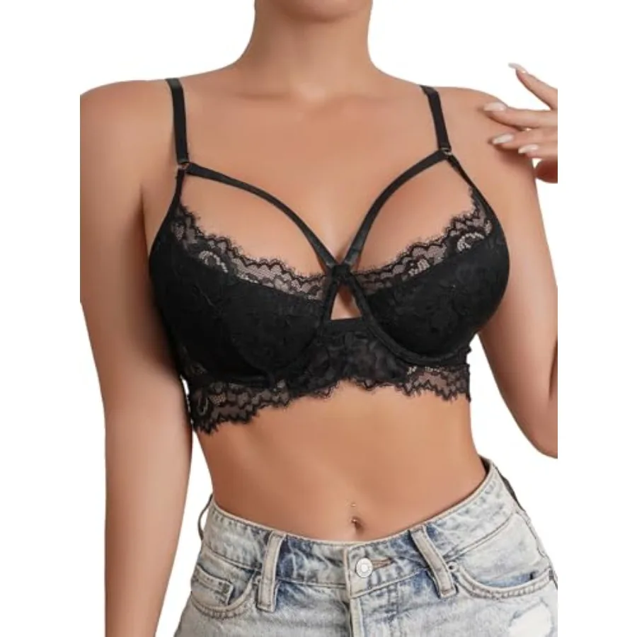 RoseSeek Women's Lace Bra Floral Harness Cut Out Underwire Sexy Push Up Bra Everyday Bralette
RoseSeek Women's Lace Bra Floral Harness Cut Out Underwire Sexy Push Up Bra Everyday Bralette