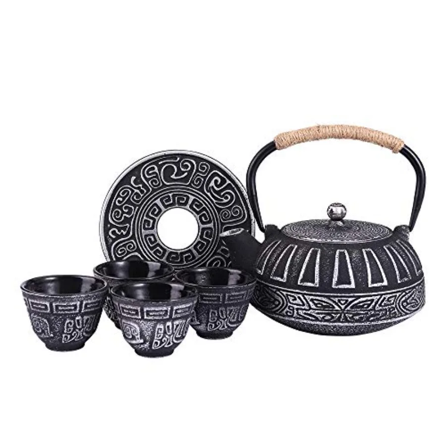 Cast Iron Teapot Set Japanese Style Tea Kettle with Infuser Enameled Interior Cast Iron Tea Pot with 4 Teacup for Stove Top Han
Cast Iron Teapot Set Japanese Style Tea Kettle with Infuser Enameled Interior Cast Iron Tea Pot with 4 Teacup for Stove Top Han