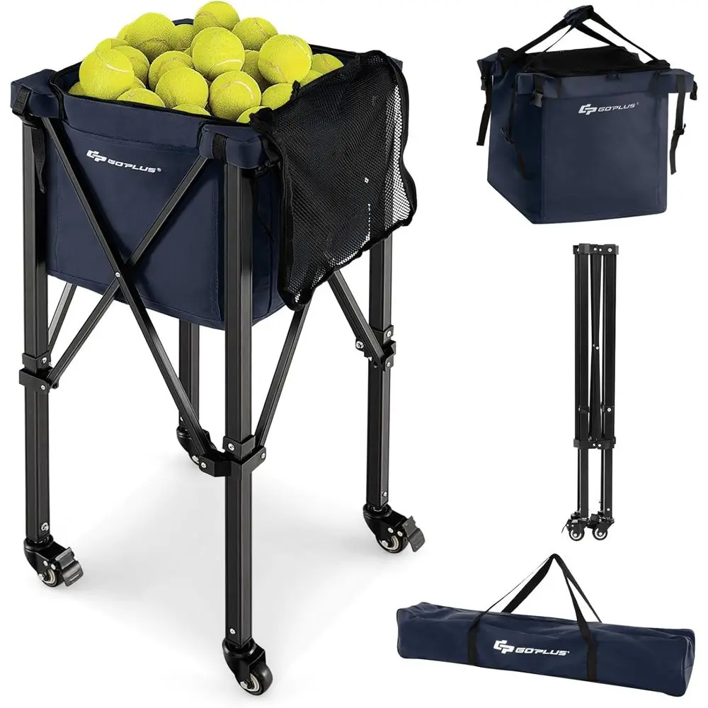 Portable Tennis Ball Hopper with Wheels, Lightweight Basket, Removable Bag, Side Pockets, Holds 150 Balls
Portable Tennis Ball Hopper with Wheels, Lightweight Basket, Removable Bag, Side Pockets, Holds 150 Balls