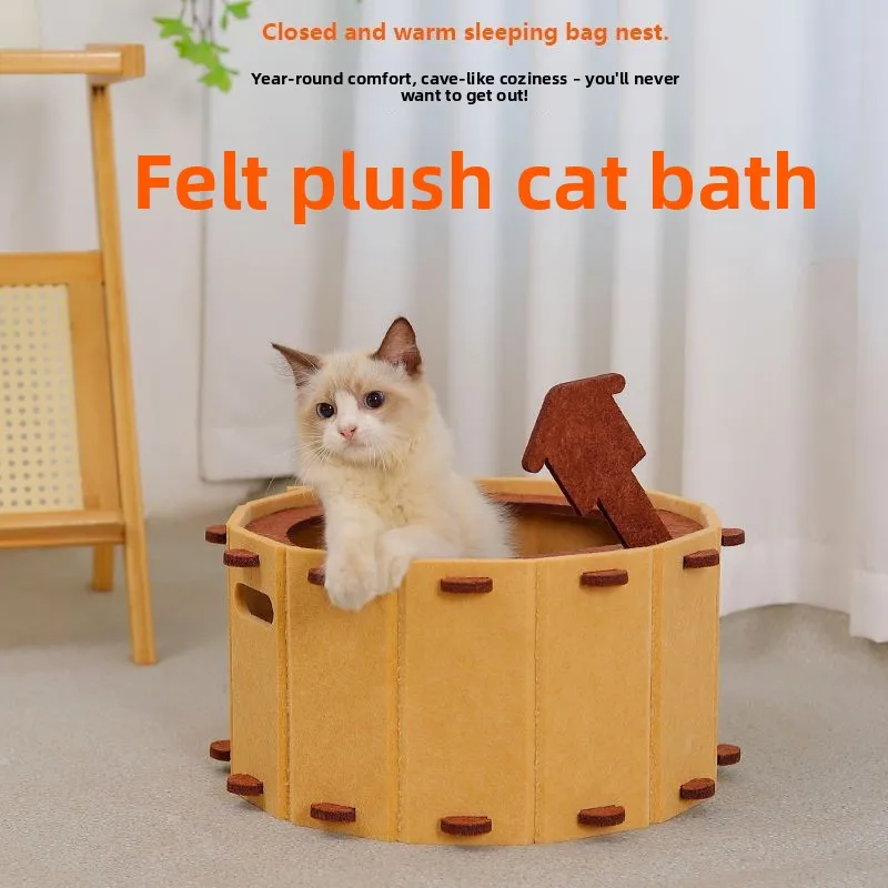 Felt Plush Cat Cave Bed, Closed Warm Sleeping Bag Nest for Indoor Cats, Foldable Cylindrical Cat House with Cute Design
Felt Plush Cat Cave Bed, Closed Warm Sleeping Bag Nest for Indoor Cats, Foldable Cylindrical Cat House with Cute Design
