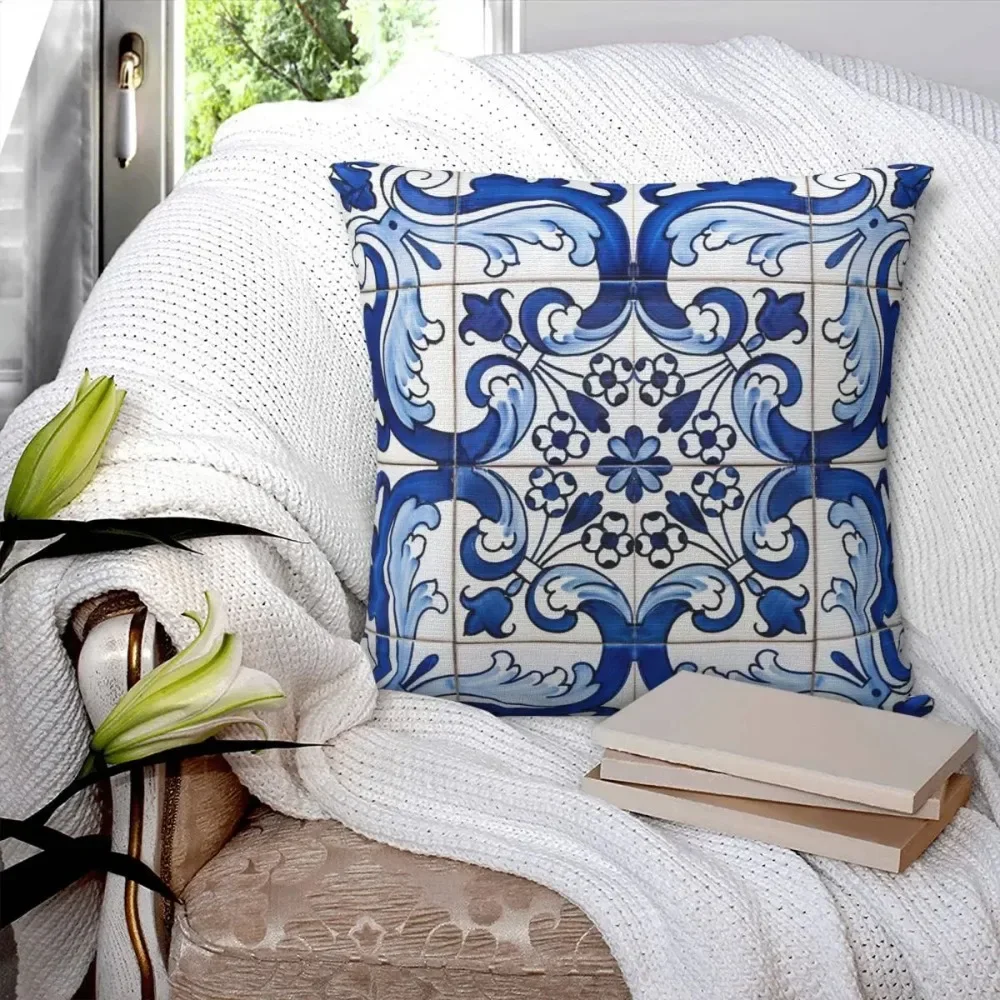 Antique Classic Lisbon Blue Tile Floral Pattern Square Pillowcase Pillow Cover Comfort Throw Pillow for Home Sofa
Antique Classic Lisbon Blue Tile Floral Pattern Square Pillowcase Pillow Cover Comfort Throw Pillow for Home Sofa