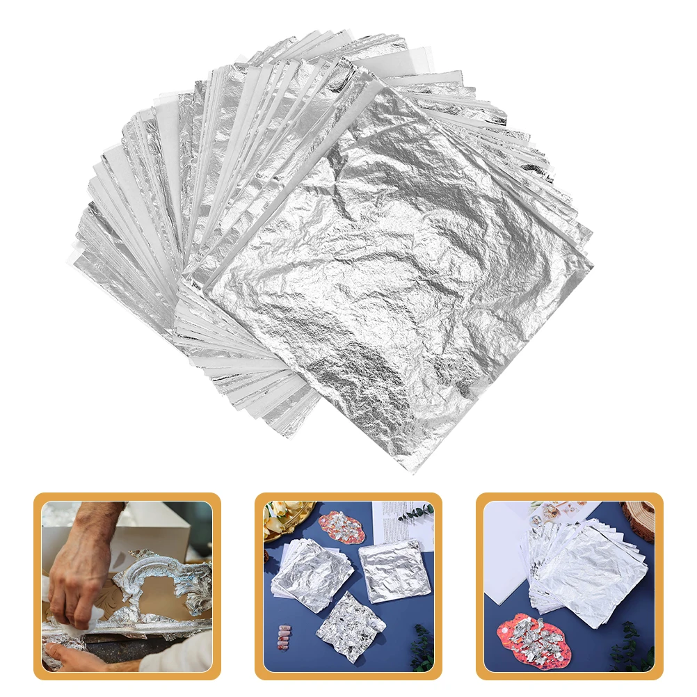 150pcs Silver Foil Sheets Decorative Material for Furniture Walls Craft DIY Non Edible Gilding Foil Long Lasting Use
150pcs Silver Foil Sheets Decorative Material for Furniture Walls Craft DIY Non Edible Gilding Foil Long Lasting Use