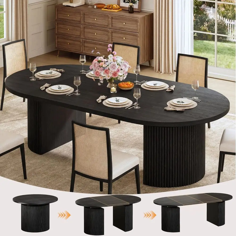 Elegant Expandable Dining Table, 4-8 Seater, 39-77in Length, Lute Base, Space-Saving Oval Design for Kitchen and Living Room, Na
Elegant Expandable Dining Table, 4-8 Seater, 39-77in Length, Lute Base, Space-Saving Oval Design for Kitchen and Living Room, Na