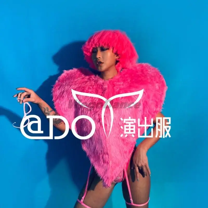 New Sexy Women Bar Nightclub Pink Love Lace Suit Gogo Show Costume Music Festival Costume
New Sexy Women Bar Nightclub Pink Love Lace Suit Gogo Show Costume Music Festival Costume