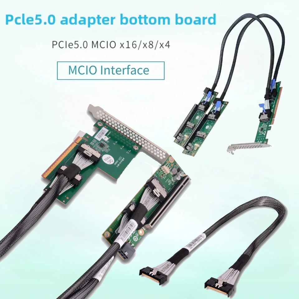 Адаптерная карта PCIe 5.0 X16 MCIO для PCI-E 5.0: Базовая плата-райзер для независимых графических процессоров, внешнего расширения сети/X16/X8 Split
Адаптерная карта PCIe 5.0 X16 MCIO для PCI-E 5.0: Базовая плата-райзер для независимых графических процессоров, внешнего расширения сети/X16/X8 Split