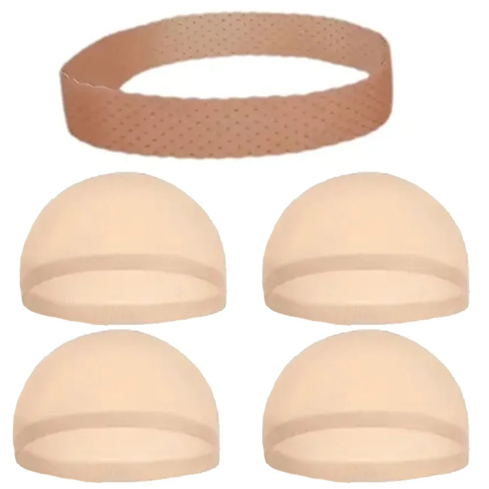5pcs Silicone Non-Slip Wig Grip Bands with Woven Wig Caps Set, Comfortable Adjustable Elasticity Hair Net for Secure Wig Fit
5pcs Silicone Non-Slip Wig Grip Bands with Woven Wig Caps Set, Comfortable Adjustable Elasticity Hair Net for Secure Wig Fit