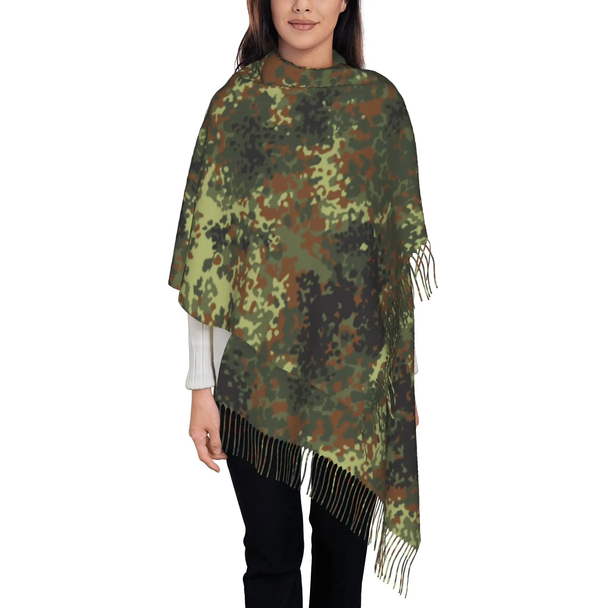 Custom Female Long Flecktarn Camo Scarves Women Winter Soft Warm Tassel Shawl Wraps Scarf
Custom Female Long Flecktarn Camo Scarves Women Winter Soft Warm Tassel Shawl Wraps Scarf