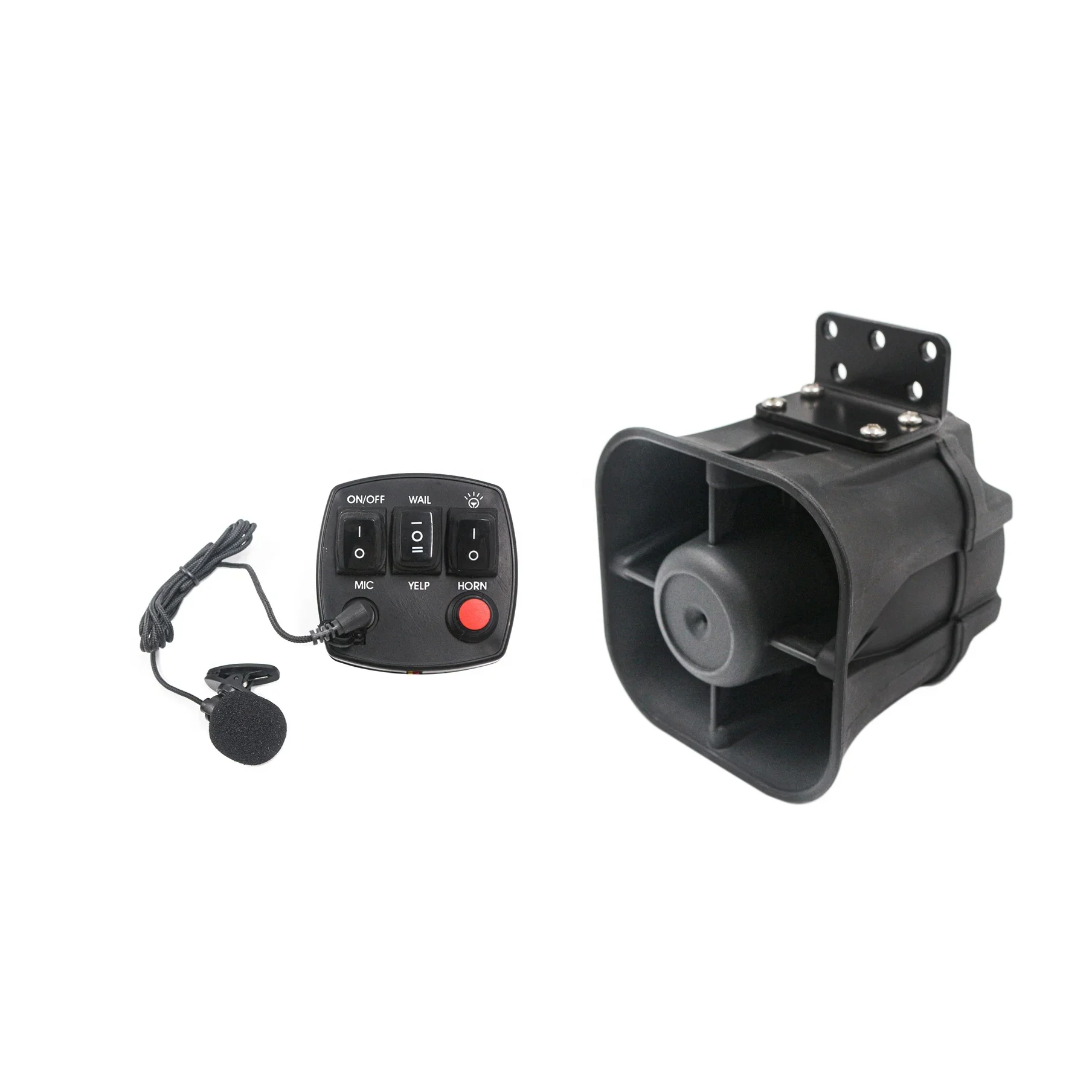 30 Watt heavy duty compact amplified siren ideal for use on motorcycles, ATVs Siren With public address microphone
30 Watt heavy duty compact amplified siren ideal for use on motorcycles, ATVs Siren With public address microphone