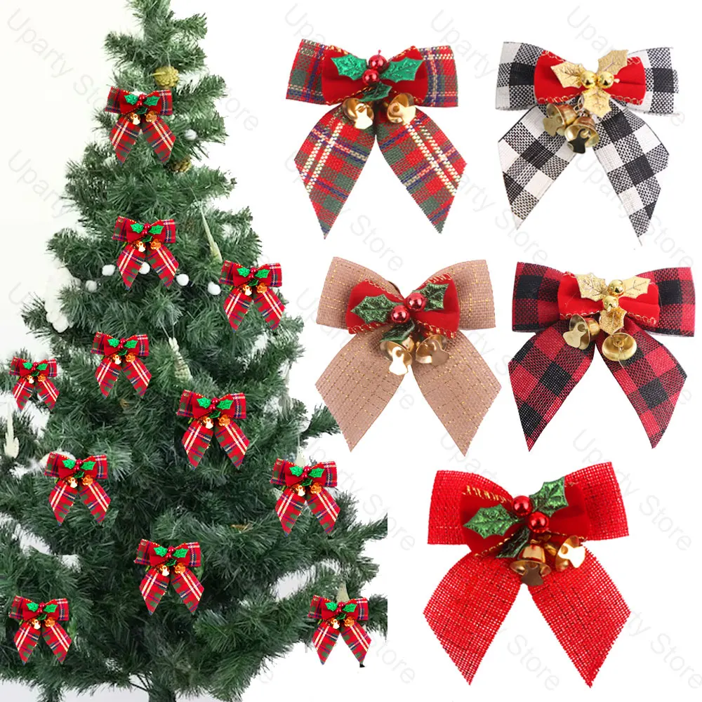 10Pcs 8cm Bows for Christmas Tree Decorations Golden Jingle Bell Green Red Grid Bows for New Year Christmas Decorations 2024
10Pcs 8cm Bows for Christmas Tree Decorations Golden Jingle Bell Green Red Grid Bows for New Year Christmas Decorations 2024
