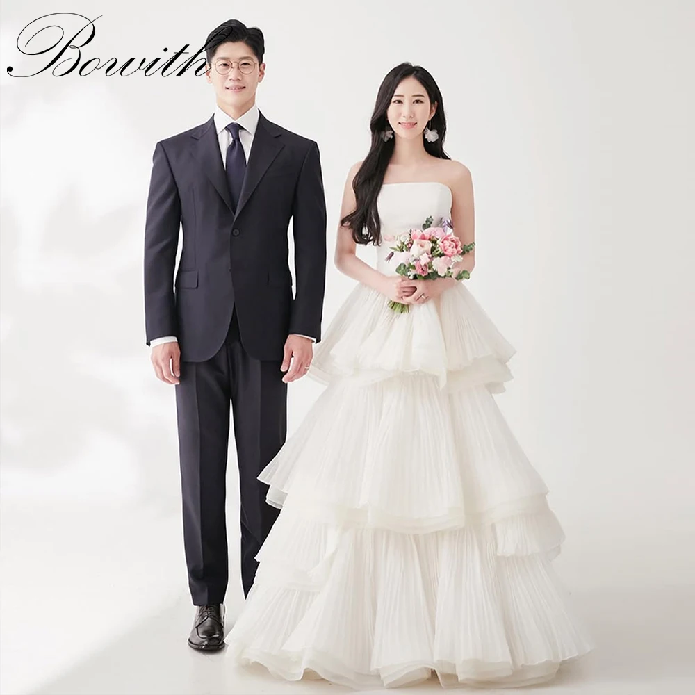 Bowith Korean Wedding Dresses Tiered Draped Bridal Gown Customized A-line Strapless ウエディングドレス for Photo Shoot
Bowith Korean Wedding Dresses Tiered Draped Bridal Gown Customized A-line Strapless ウエディングドレス for Photo Shoot