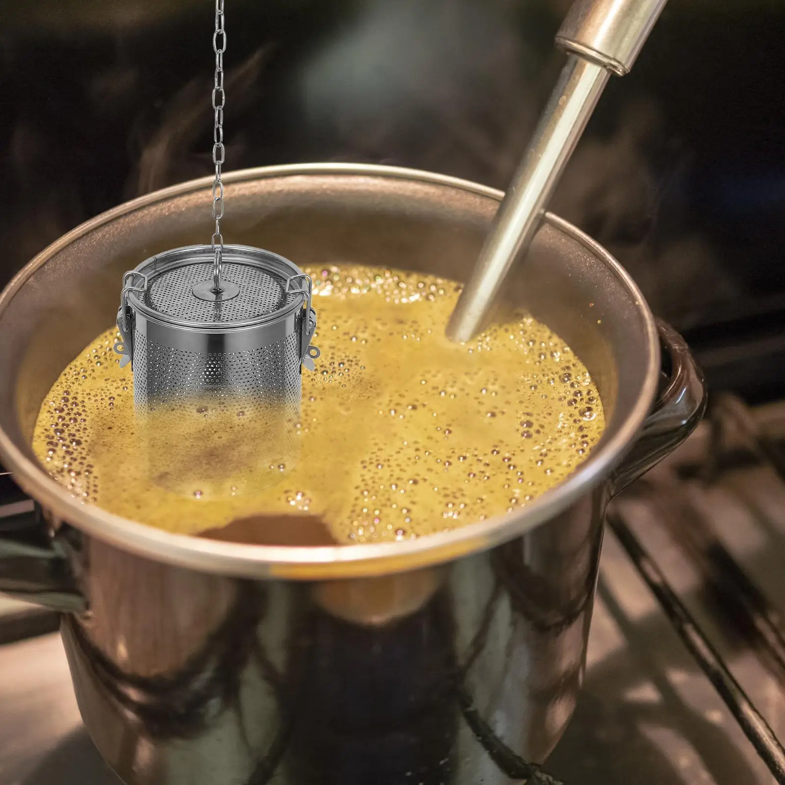 Stainless Steel Brine Basket Spice Strainer Fine Mesh Long Chain Hooks Detachable Easy Clean Tea Soup Braised Pork Kitchen
Stainless Steel Brine Basket Spice Strainer Fine Mesh Long Chain Hooks Detachable Easy Clean Tea Soup Braised Pork Kitchen