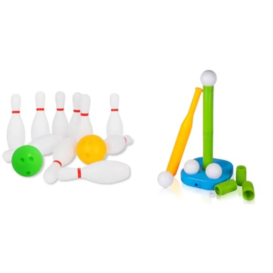 Toddler bowling and T-ball set for 2-4 year old boys and girls, plastic and wood materials, multicolor, lightweight and safe de
Toddler bowling and T-ball set for 2-4 year old boys and girls, plastic and wood materials, multicolor, lightweight and safe de