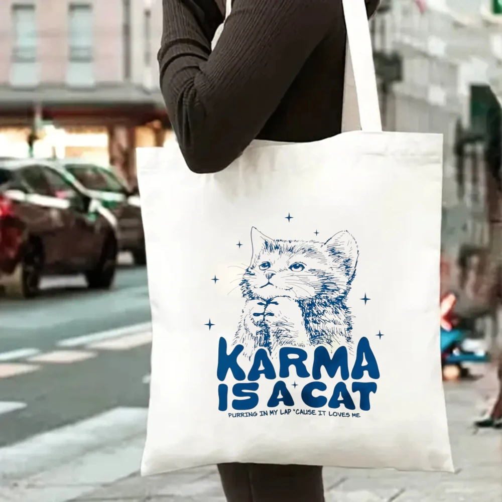 Cat Lover’s Canvas Handbag Versatile Shoulder Bag Tote Bag Heart Warming Cat Print with Quote Chic Unique Accessory White
Cat Lover’s Canvas Handbag Versatile Shoulder Bag Tote Bag Heart Warming Cat Print with Quote Chic Unique Accessory White