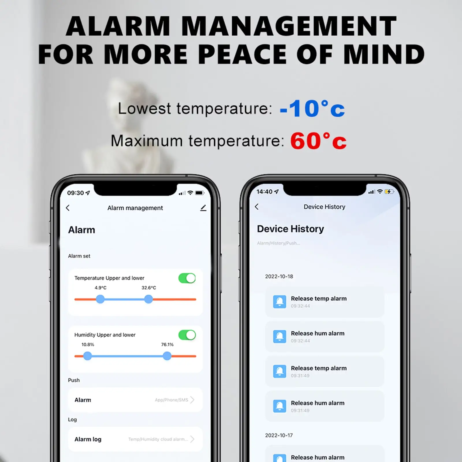 Temperature Sensor Thermohygrometer +1C +5% RH Measure Accuracy 1pcs 70*24*19mm APP Notification Push Indoor Small
Temperature Sensor Thermohygrometer +1C +5% RH Measure Accuracy 1pcs 70*24*19mm APP Notification Push Indoor Small